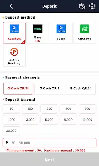 ?Step 1: Go to Deposit and select GCashQR.