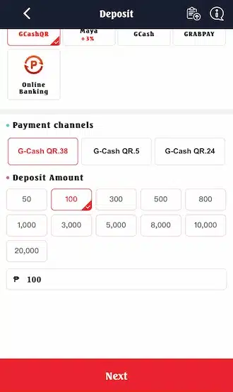 ?Step 2: Select the payment channel and payment amount.