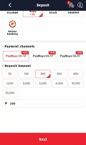 ?Step 2: Please select the appropriate payment channel and payment amount.