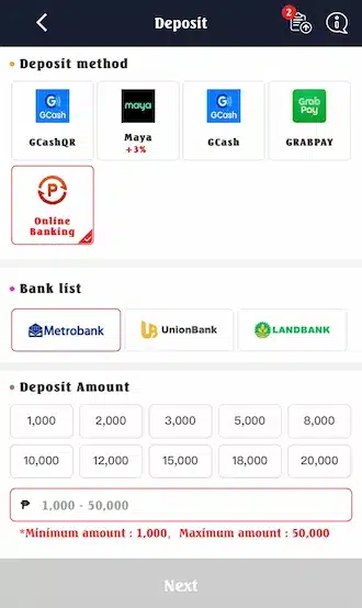 ?Step 1: choose the payment method via Online Banking.